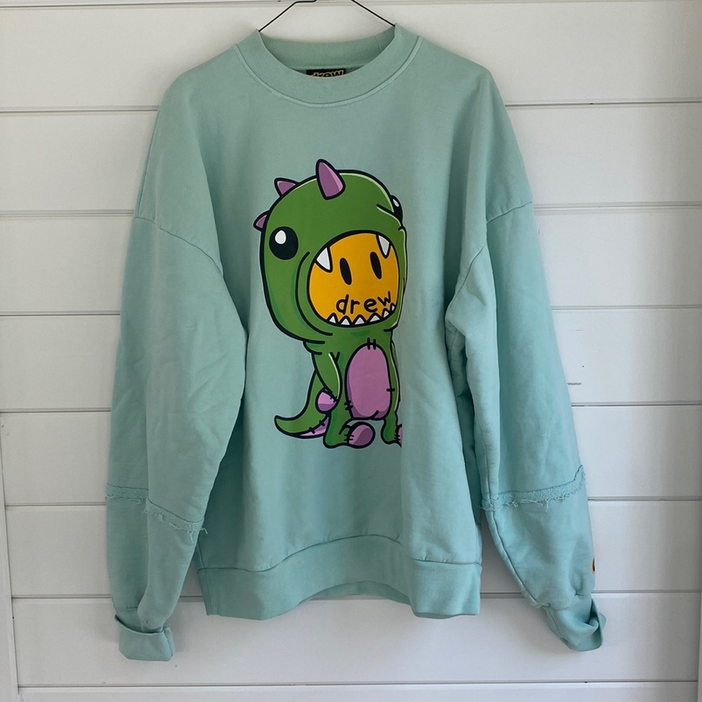 Drew House | Aqua Teal Crew Neck with Cute Monster Logo | Great Condition